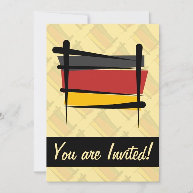 Invitation Drapeau de brosse de l'Allemagne (Devant)