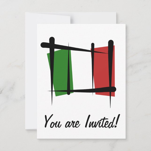 Invitation Drapeau de brosse de l'Italie (Devant)