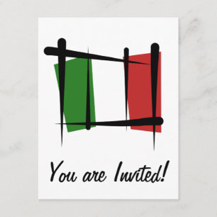 Invitation Drapeau de brosse de l'Italie