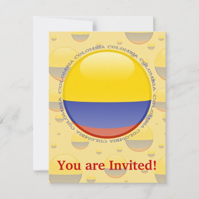 Invitation Drapeau de bulle de la Colombie (Devant)