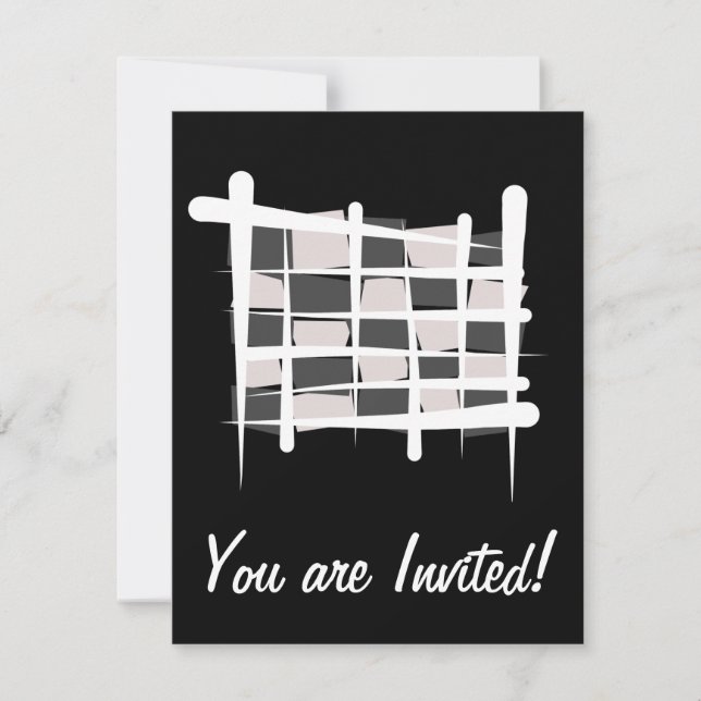 Invitation Drapeau de emballage Checkered de brosse (Devant)