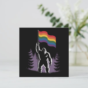Invitation Drapeau de fierté progressiste LGBTQ Bigfoot Rock 