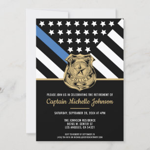 Invitation Drapeau de la ligne bleue de la retraite de la pol