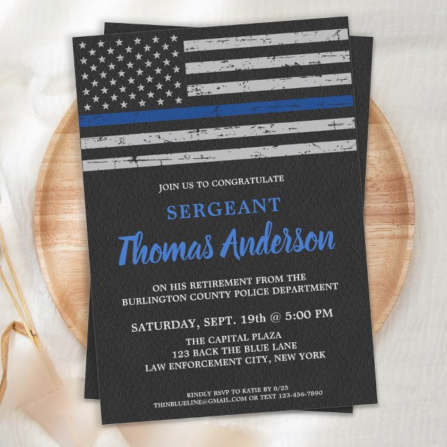 Invitation Drapeau de la partie de retraite de la police minc (Créateur téléchargé)
