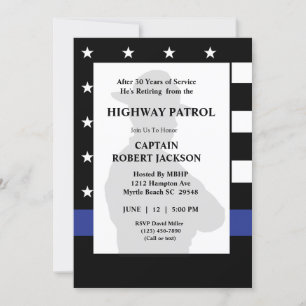 Invitation Drapeau de la patrouille routière Parti de la retr