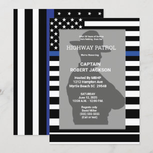 Invitation Drapeau de la patrouille routière Parti de la retr