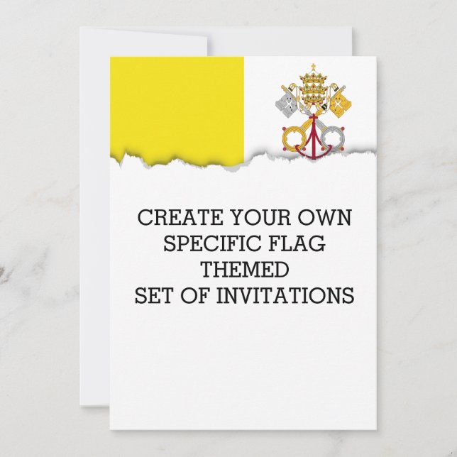 Invitation Drapeau de la ville du Vatican (Devant)