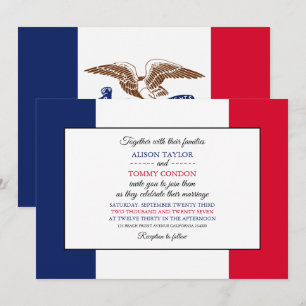 Invitation Drapeau de l'Iowan, drapeau du Mariage de l'Iowa