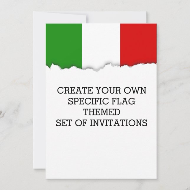 Invitation Drapeau de l'Italie (Devant)