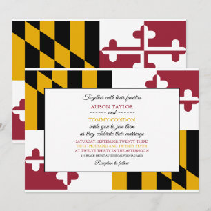 Invitation Drapeau de Marylander, Drapeau du Maryland Mariage