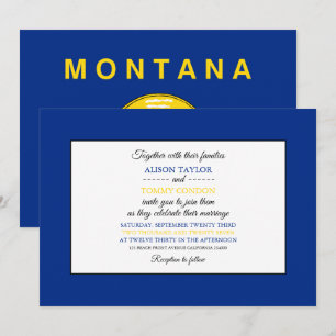 Invitation Drapeau de Montanan, Drapeau du Mariage du Montana