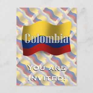 Invitation Drapeau de ondulation de la Colombie