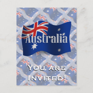 Invitation Drapeau de ondulation de l'Australie