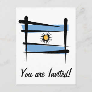 Invitation Drapeau de pinceau argentin