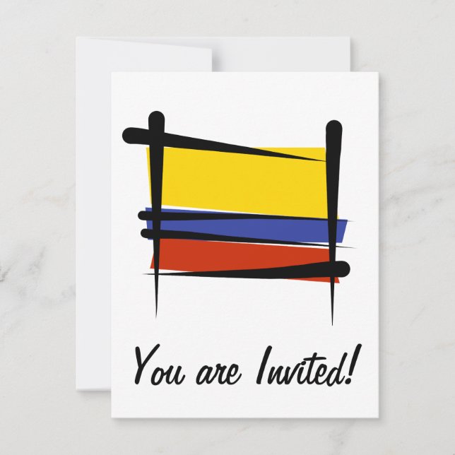 Invitation Drapeau de pinceau colombien (Devant)