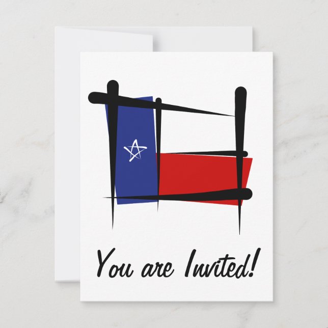 Invitation Drapeau de pinceau texan (Devant)