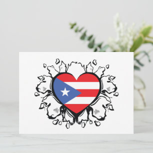 Invitation Drapeau de Porto Rico Boricua Cute Simple
