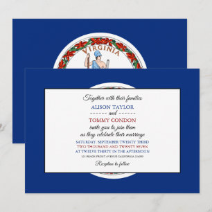 Invitation Drapeau de Virginie, Drapeau de Virginie Mariage