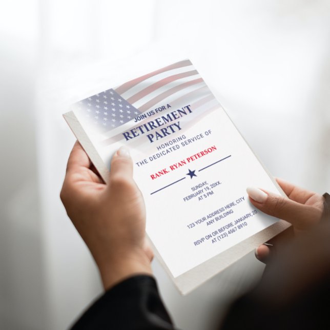 Invitation Drapeau des États-Unis | Dégradé transparent | Bla (Créateur téléchargé)