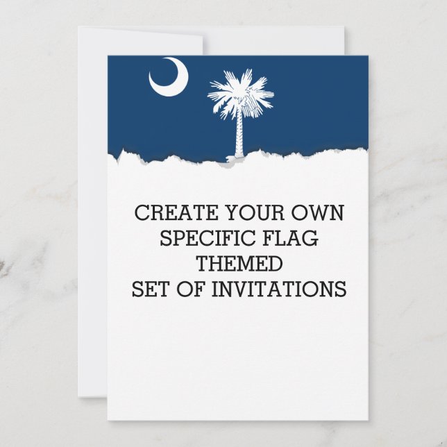 Invitation Drapeau d'état de la Caroline du Sud (Devant)
