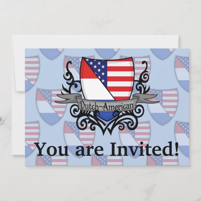 Invitation Drapeau du bouclier néerlandais-américain (Devant)