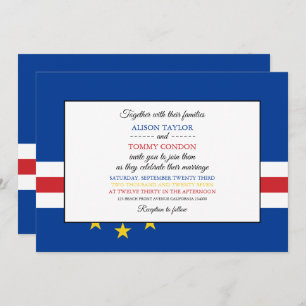 Invitation Drapeau du Cap-Vert, Drapeau du Mariage du Cap-Ver