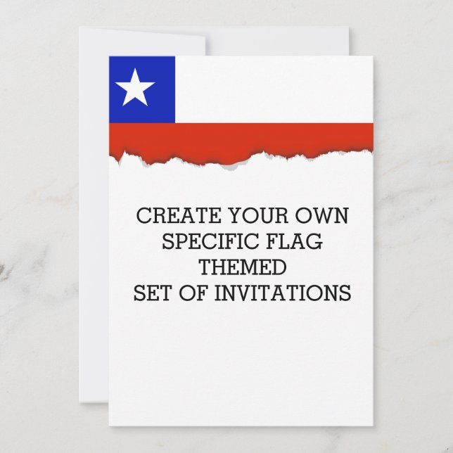Invitation Drapeau du Chili (Devant)