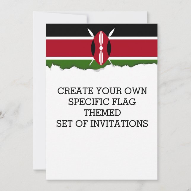 Invitation Drapeau du Kenya (Devant)