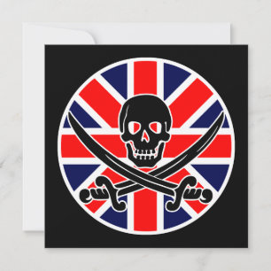 Invitation drapeau du royaume-uni des pirates