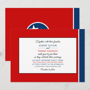 Invitation Drapeau du Tennessean, Drapeau du Mariage du Tenne