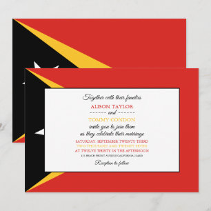 Invitation Drapeau du Timor oriental, Drapeau du Mariage du T