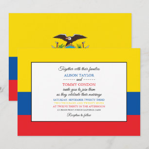 Invitation Drapeau équatorien, Drapeau de l'Equateur Mariage