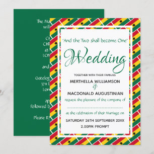 Invitation Drapeau GHANA Mariage ghanéen Customisé