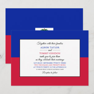 Invitation Drapeau haïtien, Drapeau d'Haïti Mariage