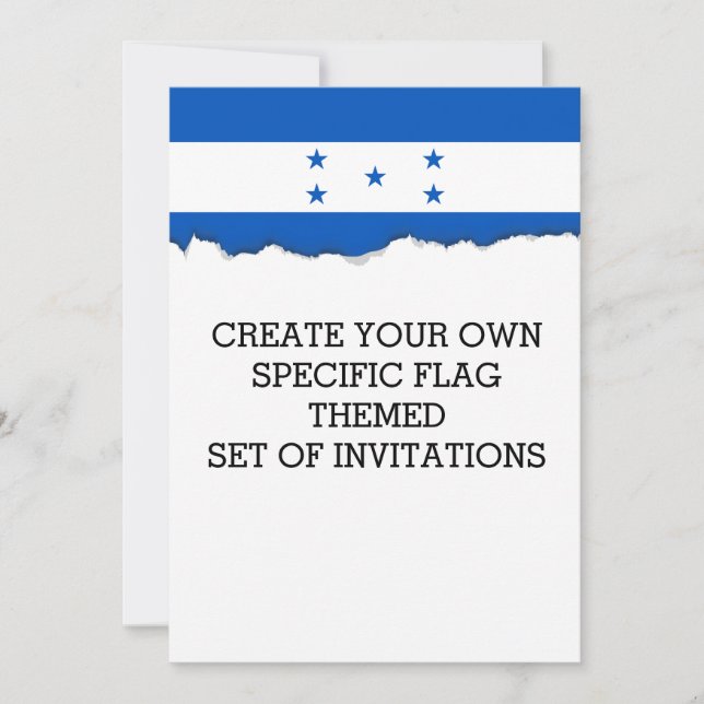 Invitation Drapeau hondurien (Devant)