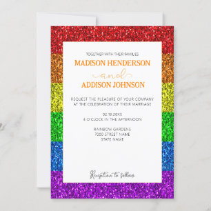 Invitation Drapeau LGBT arc-en-ciel scintille gay lesbienne m