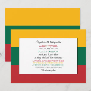 Invitation Drapeau lituanien, Drapeau lituanien Mariage