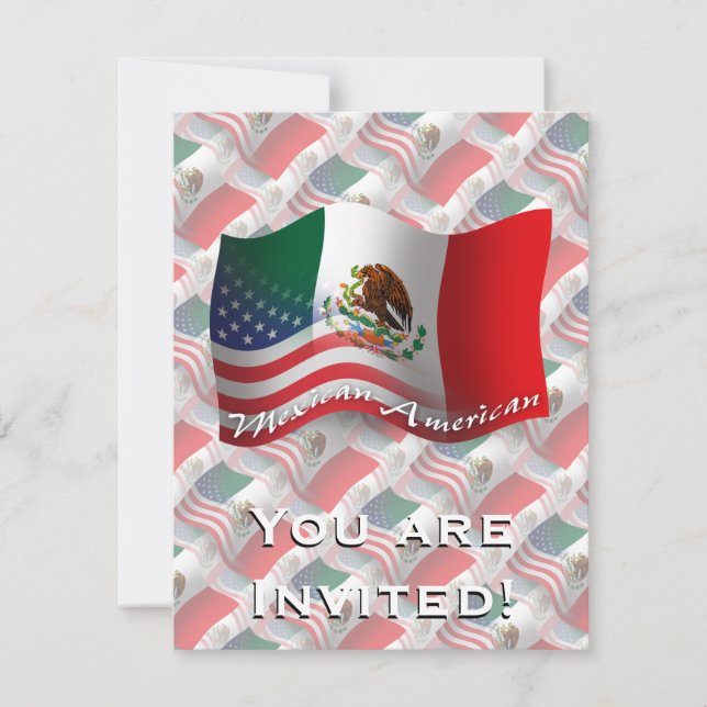 Invitation Drapeau mexicain-américain (Devant)