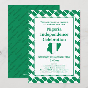 Invitation Drapeau nigérian FÊTE DE L'INDÉPENDANCE