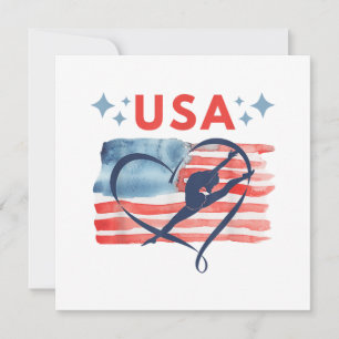 Invitation Drapeau patriotique américain Gymnastique Design p