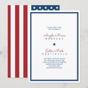 Invitation Drapeau patriotique des États-Unis Mariage 3