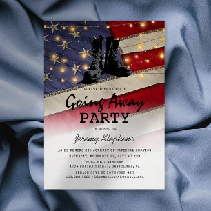 Invitation Drapeau patriotique pour soldat partant