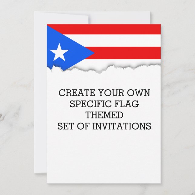 Invitation Drapeau porto-ricain classique (Devant)