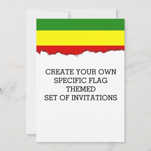 Invitation Drapeau rastafarien (Devant)