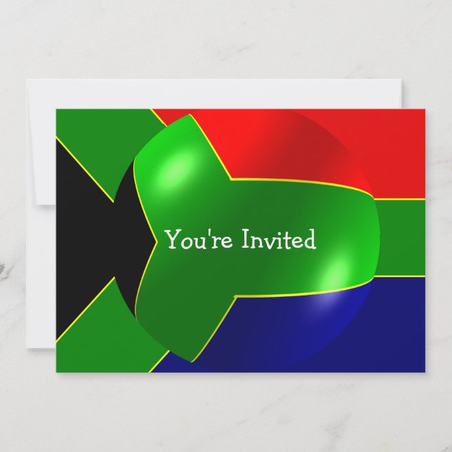 Invitation Drapeau Sud-Africain N'importe quelle occasion (Devant)