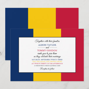 Invitation Drapeau tchadien, Drapeau du Tchad Mariage