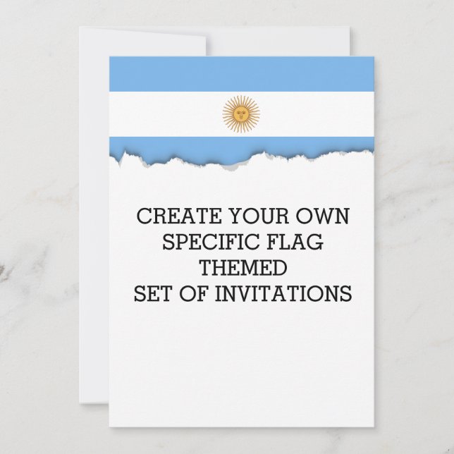 Invitation Drapeau traditionnel argentin (Devant)