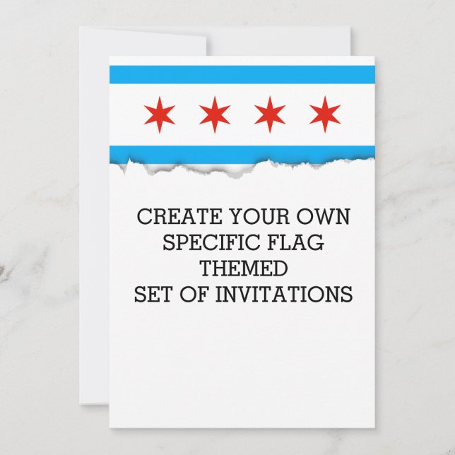 Invitation Drapeau traditionnel de Chicago (Devant)