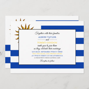 Invitation Drapeau uruguayen, Drapeau uruguayen Mariage