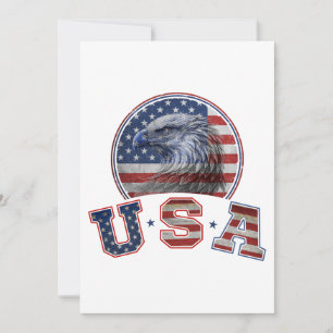 Invitation Drapeau USA Vintage Aigle Américain Drapeau Améric